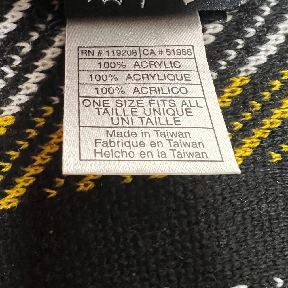 Adidas Unisex One Size Yellow Black Pittsburgh Penguins NHL Hockey Scarf NWT‎